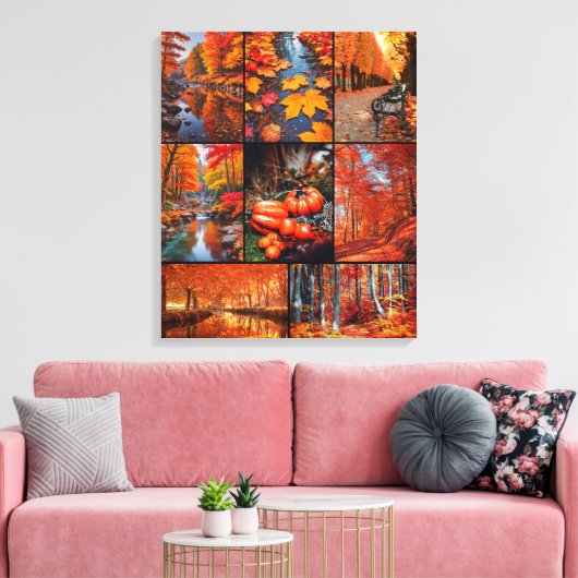 Herfst Herfst Landschap Foto Collage Art Canvas Afdruk (Insitu (Woonkamer))