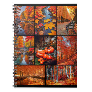 Herfst Herfst Landschap Foto Collage Art Notitieboek