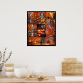 Herfst Herfst Landschap Foto Collage Art Poster (Keuken)