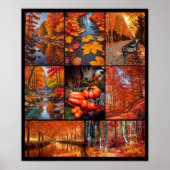 Herfst Herfst Landschap Foto Collage Art Poster (Voorkant)