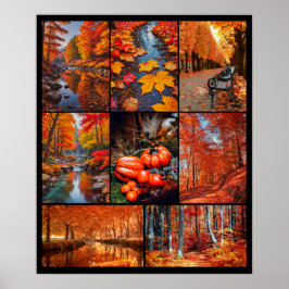 Herfst Herfst Landschap Foto Collage Art Poster