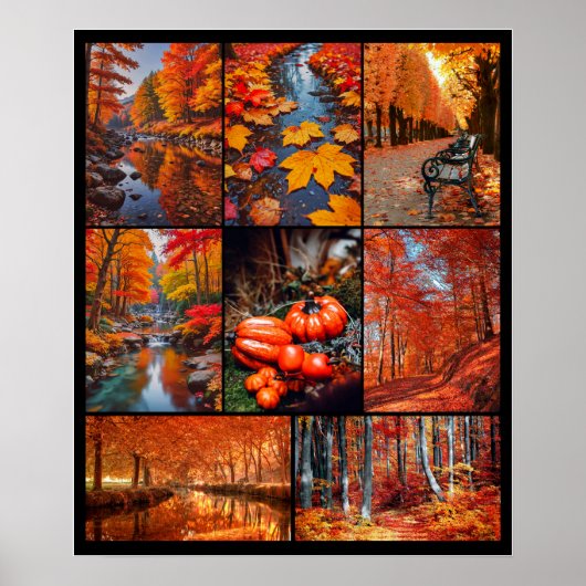 Herfst Herfst Landschap Foto Collage Art Poster (Voorkant)