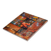 Herfst Herfst Landschap Foto Collage Art Tegeltje (Zijkant)