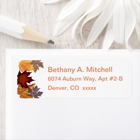 Herfst Herfst Leaf Adresetiketten Etiket (Insitu)