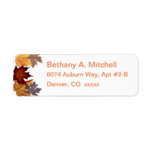 Herfst Herfst Leaf Adresetiketten