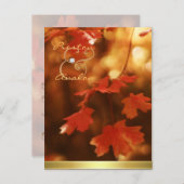 Herfst Herfst Leaf Save the Date Briefkaart (Voorkant / Achterkant)