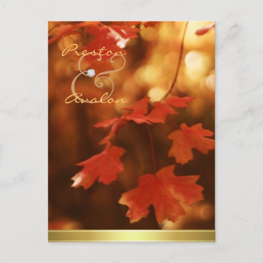 Herfst Herfst Leaf Save the Date Briefkaart (Voorkant)