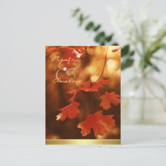 Herfst Herfst Leaf Save the Date Briefkaart (Staand voorkant)