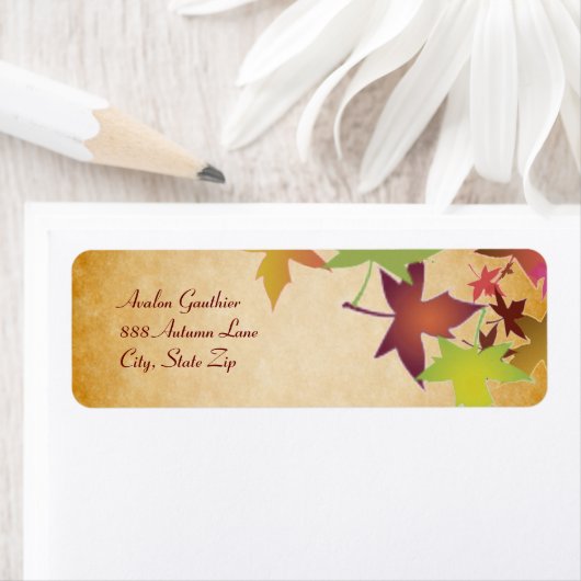 Herfst Herfst Leaf Thanksgiving Adreslabel Etiket (Insitu)