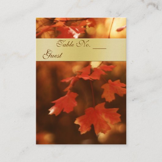 Herfst Herfst Leaf Trouwtafel instellen Plaatskaar Plaatskaartje (Voorkant)