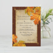 Herfst herfst leder leve leves legant Wedding Kaart (Staand voorkant)