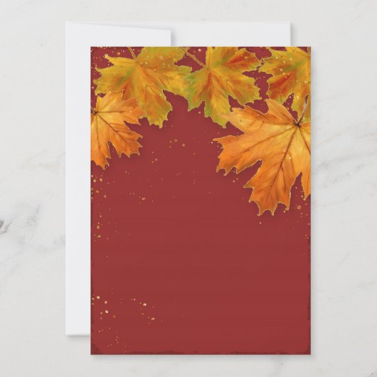 Herfst herfst leder leve leves legant Wedding Kaart (Achterkant)