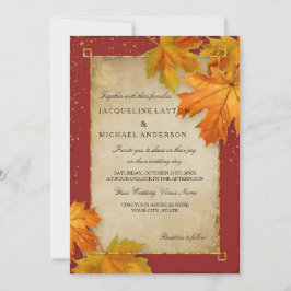 Herfst herfst leder leve leves legant Wedding Kaart