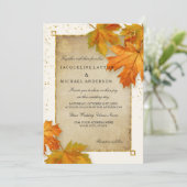 Herfst herfst leder leve leves legant Wedding Kaart (Staand voorkant)