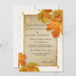 Herfst herfst leder leve leves legant Wedding Kaart