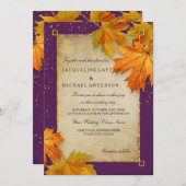 Herfst herfst leder leve leves legant Wedding Kaart (Voorkant / Achterkant)