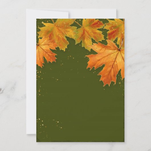 Herfst herfst leder leve leves legant Wedding Kaart (Achterkant)