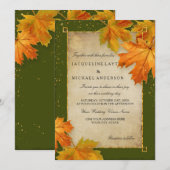 Herfst herfst leder leve leves legant Wedding Kaart (Voorkant / Achterkant)