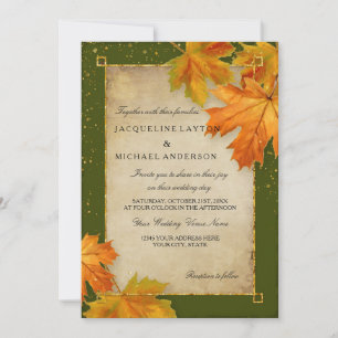 Herfst herfst leder leve leves legant Wedding Kaart
