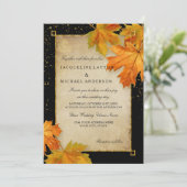 Herfst herfst leder leve leves legant Wedding Kaart (Staand voorkant)