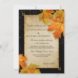 Herfst herfst leder leve leves legant Wedding Kaart
