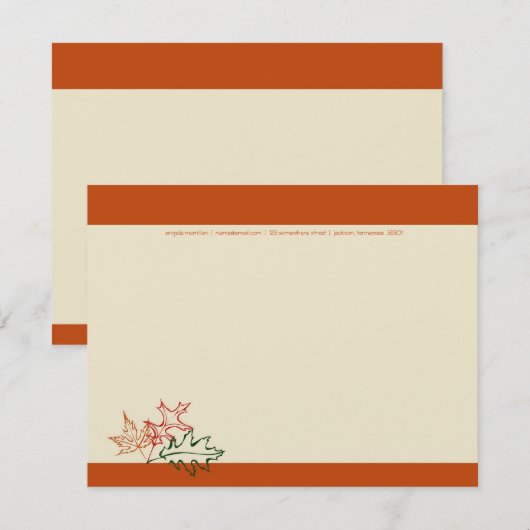 Herfst herfst leest notitiekaarten kaart (Voorkant / Achterkant)