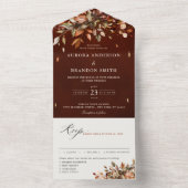 Herfst herfst leest roestrijk land boho Wedding All In One Uitnodiging (Binnen)