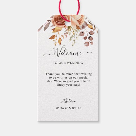 Herfst herfst leest roestrijk land boho Wedding Cadeaulabel (Voorkant)