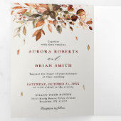 Herfst herfst leest roestrijk land boho Wedding Drieluik Aankondiging (Binnenzijde eerst)