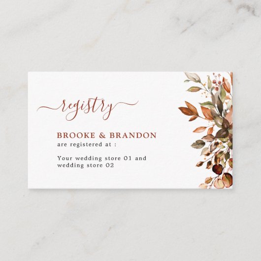 Herfst herfst leest roestrijk land Boho Wedding En Informatiekaartje (Voorkant)