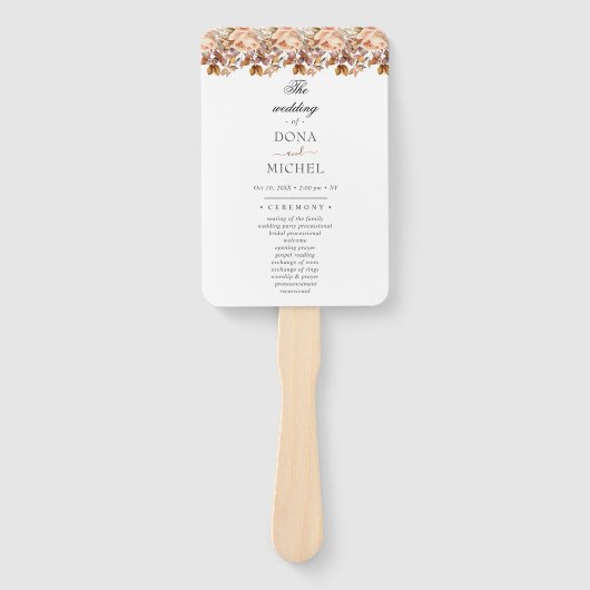 Herfst herfst leest roestrijk land boho Wedding Handwaaier (Voorkant)