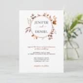Herfst herfst leest roestrijk land boho Wedding Kaart (Staand voorkant)