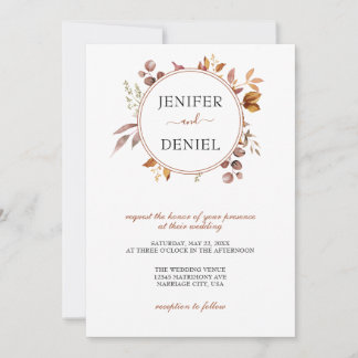 Herfst herfst leest roestrijk land boho Wedding Kaart
