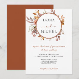 Herfst herfst leest roestrijk land boho Wedding Kaart