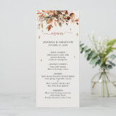 Herfst herfst leest roestrijk land boho Wedding Menu (Staand voorkant)