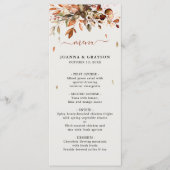 Herfst herfst leest roestrijk land boho Wedding Menu (Voorkant)