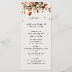 Herfst herfst leest roestrijk land boho Wedding Menu