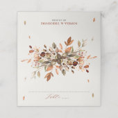 Herfst herfst leest roestrijk land boho Wedding Plaatskaartje (Buitenkant ongevouwen)