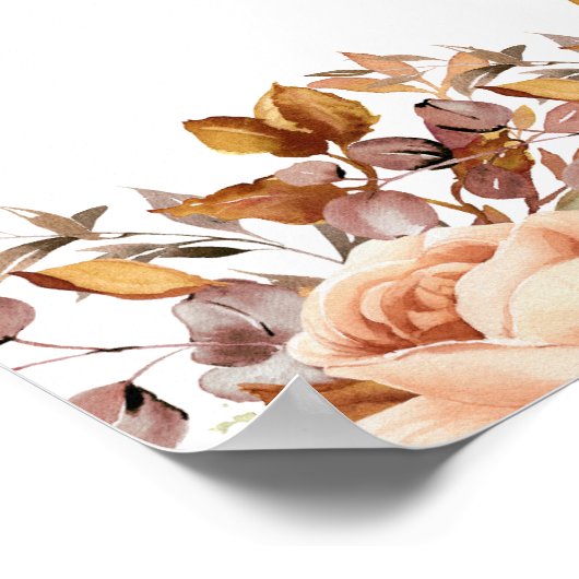 Herfst herfst leest roestrijk land boho Wedding Poster (Hoek)