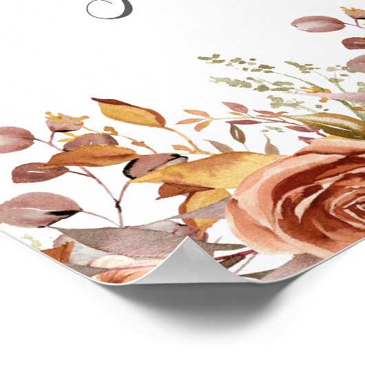 Herfst herfst leest roestrijk land boho Wedding Poster (Hoek)