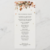 Herfst herfst leest roestrijk land boho Wedding Programmakaart (Achterkant)