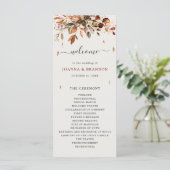Herfst herfst leest roestrijk land boho Wedding Programmakaart (Staand voorkant)