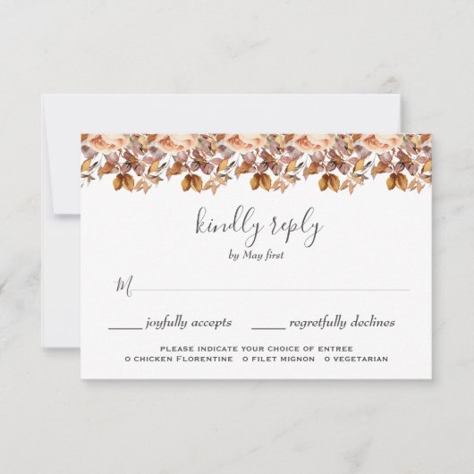 Herfst herfst leest roestrijk land boho Wedding RSVP Kaartje (Voorkant)