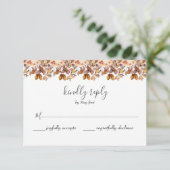 Herfst herfst leest roestrijk land boho Wedding RSVP Kaartje (Staand voorkant)