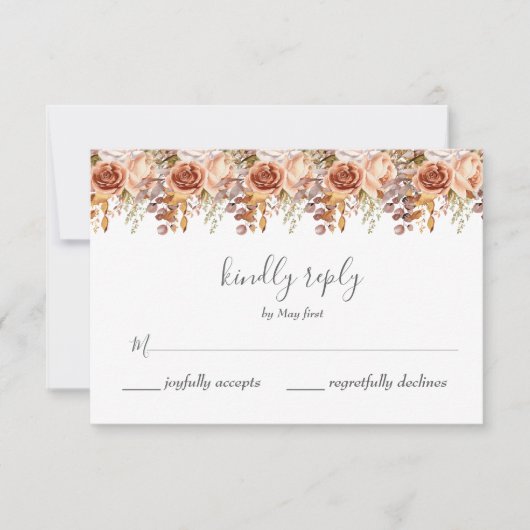 Herfst herfst leest roestrijk land boho Wedding RSVP Kaartje (Voorkant)