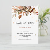 Herfst herfst leest roestrijk land boho Wedding Sa Save The Date (Staand voorkant)