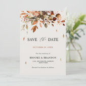 Herfst herfst leest roestrijk land boho Wedding Save The Date (Staand voorkant)