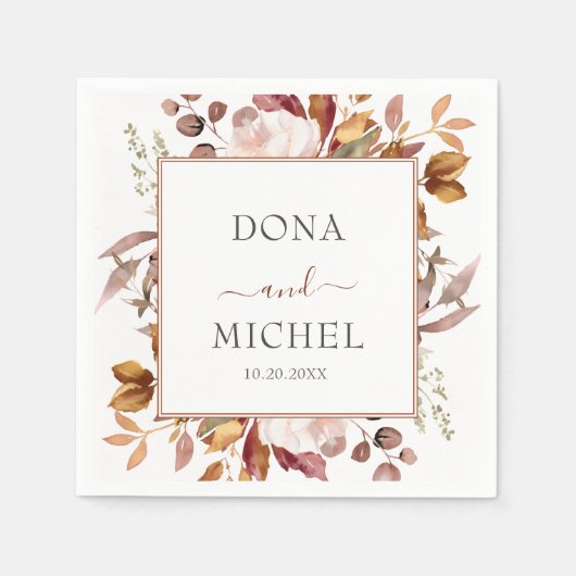 Herfst herfst leest roestrijk land boho Wedding Servet (Voorkant)