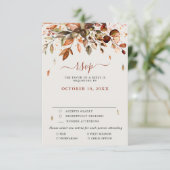 Herfst herfst leest roestvast land bruiloft RSVP kaartje (Staand voorkant)