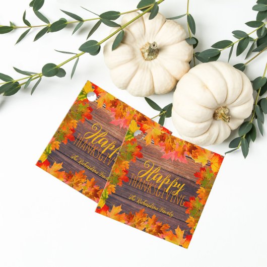 Herfst herfst lekt op Barn Wood Happy Thanksgiving Bedankjes Labels
